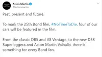 4 Model Aston Martin hadir di film terbaru James Bond (@astonmartin)