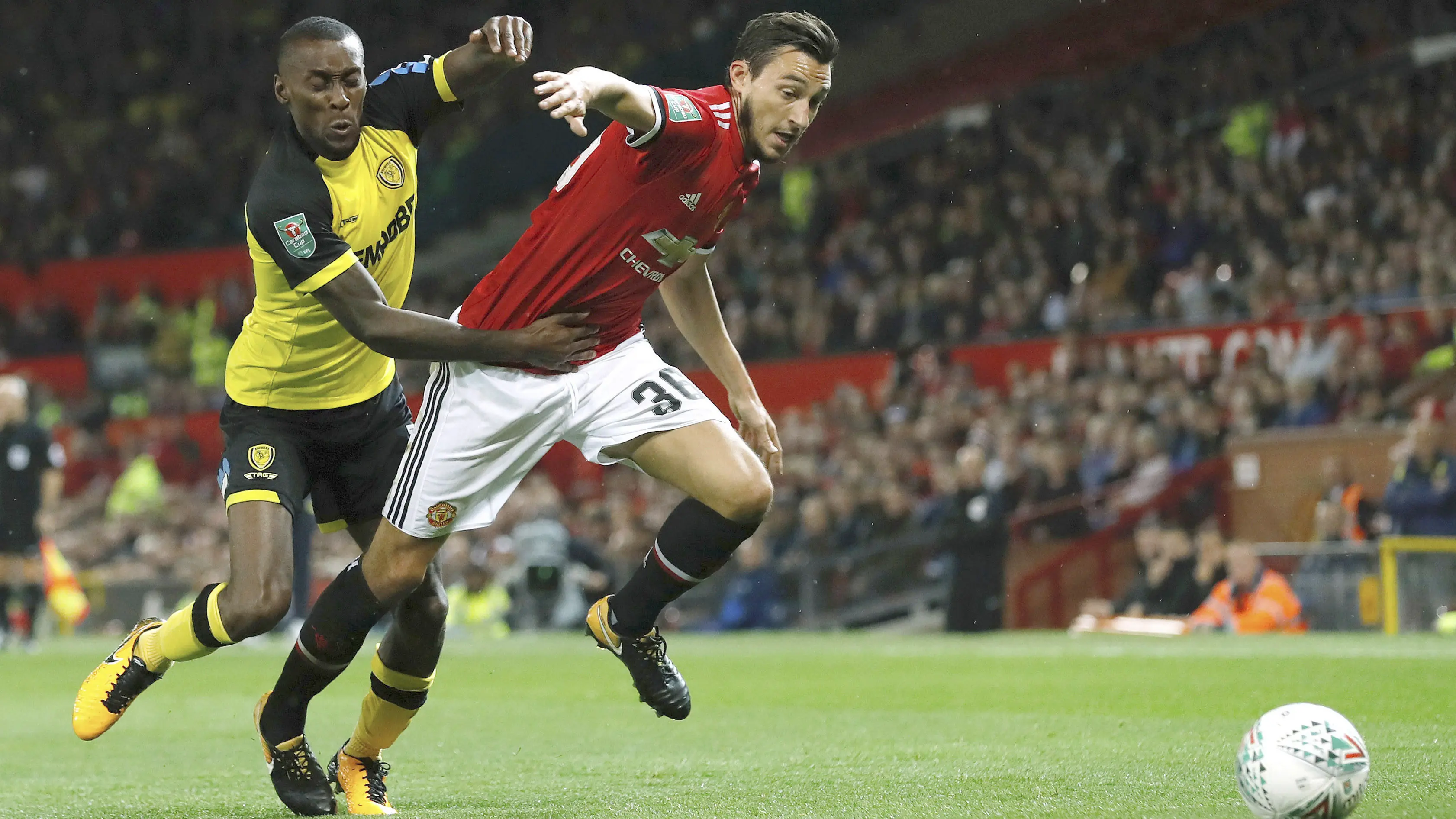 Pemain Manchester United, Matteo Darmian. (Martin Rickett/PA via AP)