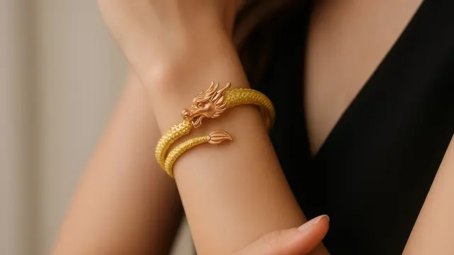 Model Gelang Emas Naga 916/Ilustrasi Gambar oleh AI