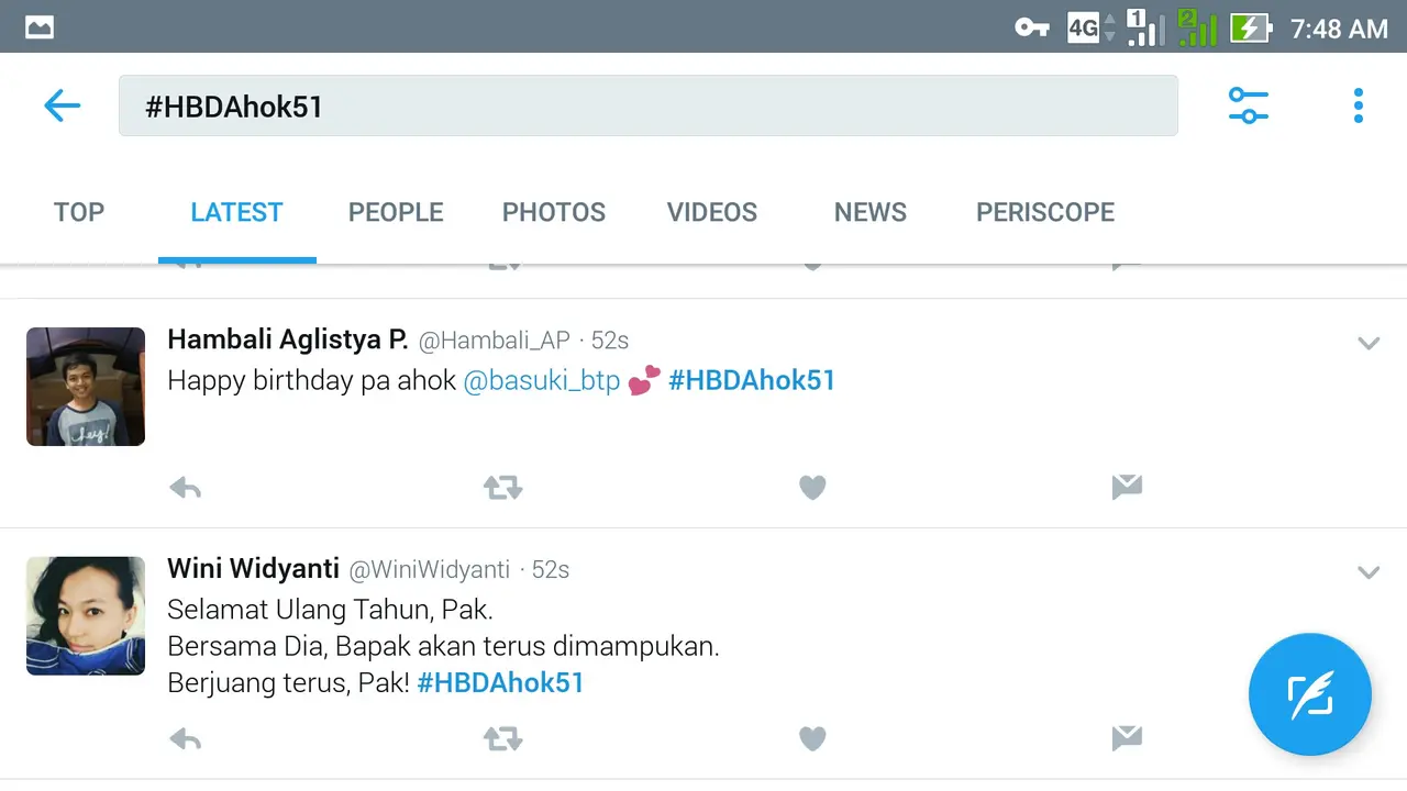 Ucapan Selamat Ultah untuk Ahok Banjiri Linimasa Twitter