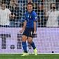 Striker Timnas Italia, Giacomo Raspadori, berhasil mencetak gol dalam laga debutnya bersama Gli Azzurri saat menang 5-0 atas Lithuania di Kualifikasi Piala Dunia 2022 zona Eropa, Kamis (9/9/2021) dini hari WIB. (Vincenzo PINTO / AFP)
