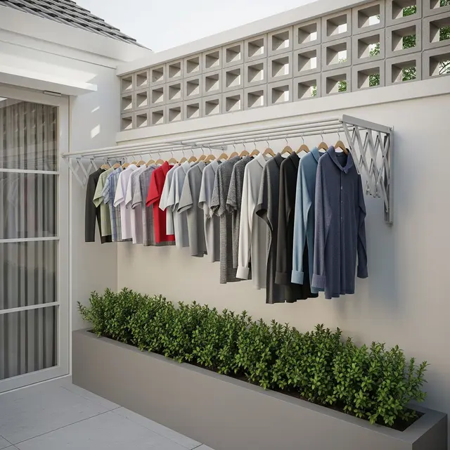 Desain Jemuran Rumah Subsidi yang Tetap Cantik dan Tidak Sumpek (Image by Gemini AI)