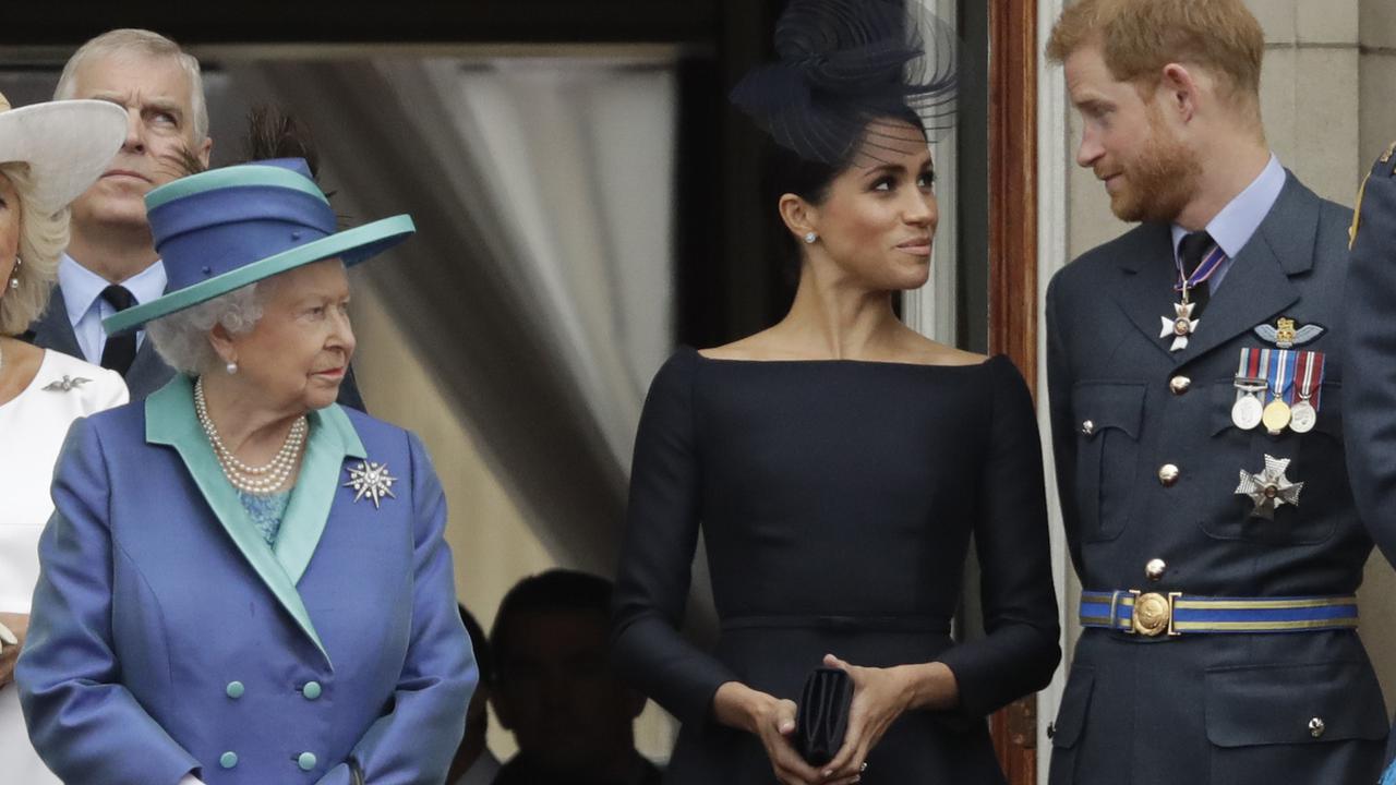 Pangeran Harry, Meghan Markle, dan Ratu Elizabeth II. (AP Photo/Matt Dunham, File)