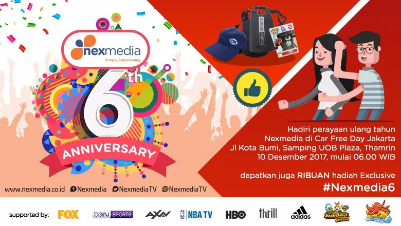 Ulang tahun Nexmedia yang keenam akan dirayakan di acara CFD. Pihak Nexmedia juga menyelenggarakan aksi sosial. (Istimewa)