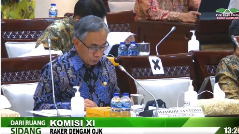 Ketua OJK Wimboh Santoso saat rapat kerja dengan Komisi XI DPR RI, Rabu (15/9/2021) (Dok: tangkapan layar)