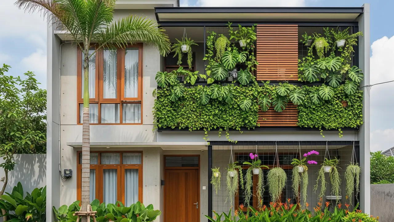 Model Rumah Mungil tapi Dilengkapi Taman Vertikal Cantik