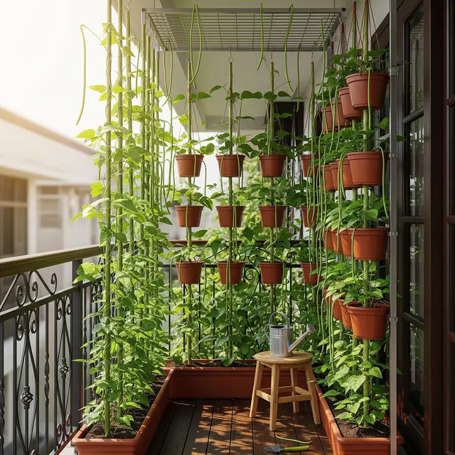 9 Model Kebun Kacang Panjang di Balkon Lantai 2, Subur dan Berbuah Lebat