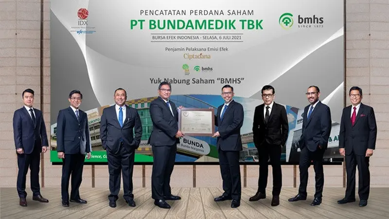 Pencatatan saham PT Bundamedik Tbk (BMHS) pada Selasa, (6/7/2021) (Dok: BEI)