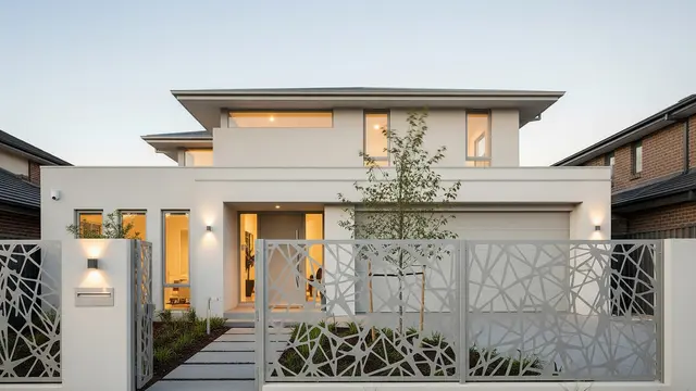 Pagar Rumah Minimalis Tanpa Tembok Depan (AI)