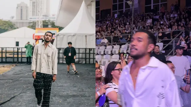 Teddy Adhitya di Tur Sal Priadi "Zuzuzaza", yang digelar pada Jumat (30/08/2024) di Basket Hall Senayan, Jakarta (Instagram/@teddyadhitya/Fimela/Dok/Rianti Fitri Wulandari)
