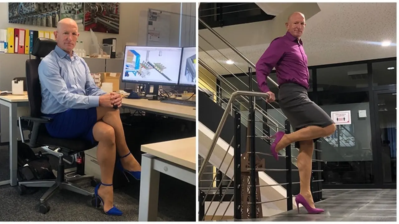 Dobrak Norma Gender, Pria di Inggris Kerja Pakai Rok dan High Heels