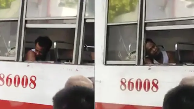 pria kehilangan tangan saat tidur di bus (foto: Facebook The Philippines News)