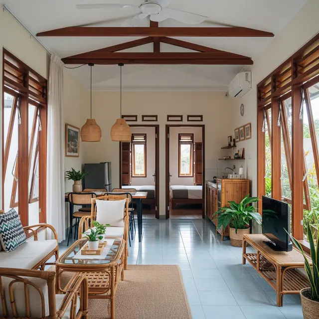 9 Desain Rumah Kecil 1 Lantai 3 Kamar dengan Ventilasi Lebar, Hunian Fungsional dan Sehat