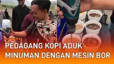 Aksi unik dan berbeda ditunjukkan oleh seorang pedagang kopi menarik perhatian.