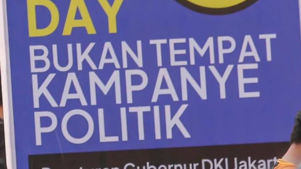 Larangan mengenai kegiatan politik di CFD tersebut tertuang dalam Pergub Provinsi DKI Jakarta No. 12/2016 tentang pelaksanaan Hari Bebas Kendaraan Bermotor.