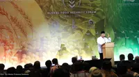 Menteri Pertahanan Prabowo Subianto memberikan&nbsp;sambutan pada acara Global Food Security Forum di Bali, seperti dikutip Minggu (13/11/2022). (Kredit foto: Tim Humas dan Media Prabowo Subianto).&nbsp;