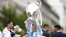 Luka Modric. Bersama Real Madrid berhasil mengalahkan Liverpool 3-1 dalam partai final Liga Champions 2017/2018 di Olympic Stadium, Kiev, 26 Mei 2018. (AFP/Benjamin Cremel)