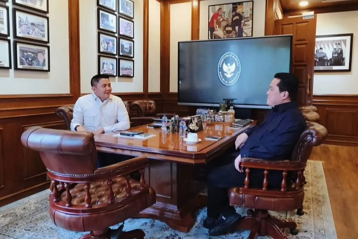 Erick Thohir Bertemu Seskab Teddy