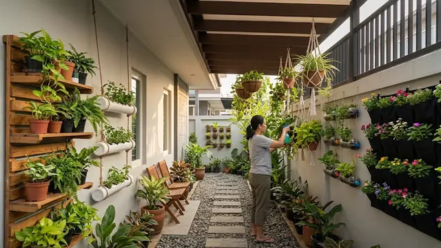 Cara Membuat Pekarangan Sempit Terasa Luas dengan Taman Gantung/AI Generated