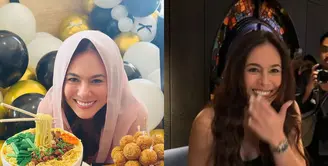 Wulan Guritno mendapat kejutan dari sahabat di ulang tahunnya yang ke-44. Ibu tiga anak itu tampil kontras dengan hijab hingga dress hitam [@wulanguritno]