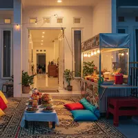 Inspirasi Angkringan Rumahan di Teras Rumah. Foto: Gemini