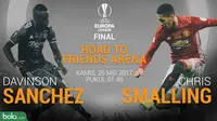 Statistik Davinson Sanchez Vs Chris Smalling di Europa League (Bola.com/Adreanus Titus)