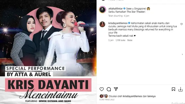 Kris Dayanti - Aurel Hermansyah - Atta Halilintar (Foto: Instagram/@attahalilintar)