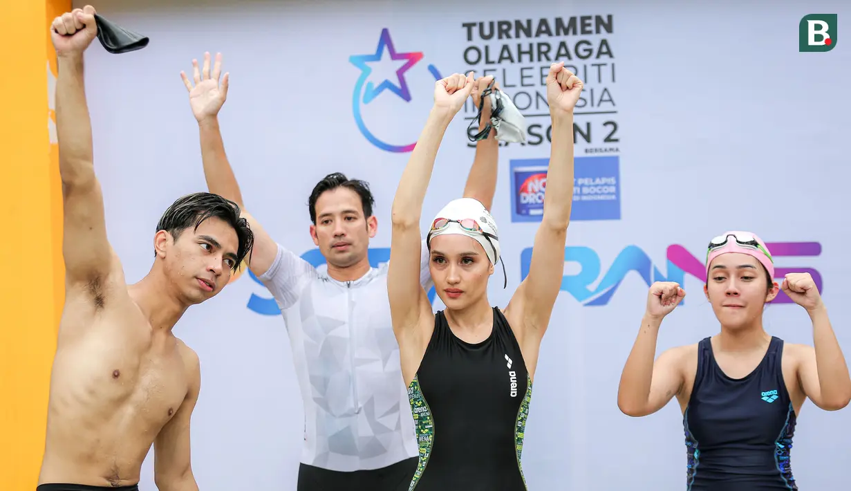 Tim Cinta menyelesaikan perlombaan dengan waktu 3 menit 25 detik. Mereka diikuti tim Gisel dengan catatan waktu 3 menit 34 detik dan tim Caitlin dengan torehan waktu 4 menit 12 detik. (Bola.com/Bagaskara Lazuardi)