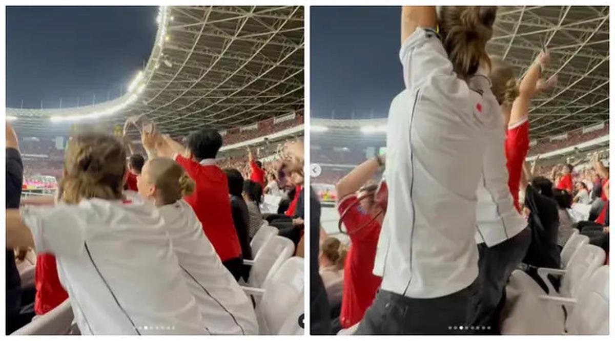 6 Potret Jennifer Coppen Nonton Indonesia Vs Bahrain di GBK, Fotonya Dikomentari Justin Hubner