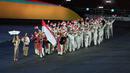 Kontingen Merah Putih yang berjumlah 69 atlet dari enam cabang olahraga yang mewakili Tim Indonesia di Opening Ceremony SEA Games Thailand 2025 yang digelar di Rajamanggala Stadium pada Selasa (9/12/2025) malam WIB. (Dok. NOC Indonesia)
