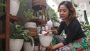 Tika Akmar (35) yang sehari-hari bekerja sebagai Brands Solutions Manager merawat koleksi tanamannya di kediamannya kawasan Jatiwaringin, Bekasi, Rabu (15/07/2020). Tika mengoleksi dan merawat beragam tanaman hias untuk mengisi waktu luang pada masa Pandemi COVID-19. (Liputan6.com/Herman Zakharia)