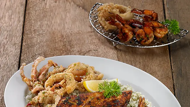 Seafood Trio with Cilantor Butter Rice