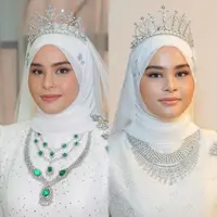Selama acara pernikahan yang digelar tiga hari berturut-turut, Puteri Kerajaan Pahang Malaysia, Afzan Aminah tampil dengan rangkaian makeup natural yang memikat. [@rozlanassir].