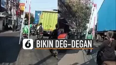 Detik-detik usahanya menyalip begitu ngeri, lantaran tangga sempat oleng.