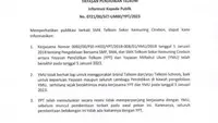 Turat Informasi Kepada Publik dari Yayasan Pendidikan Telkom (YPT) bernomor No.0721/00/SET-UM000/YPT/2023 mengenai pemakaian nama oleh Yayasan Miftahul Ulum.