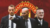 Manchester United - Brendan Rodgers, Zinedine Zidane, Wayne Rooney (Bola.com/Adreanus Titus)