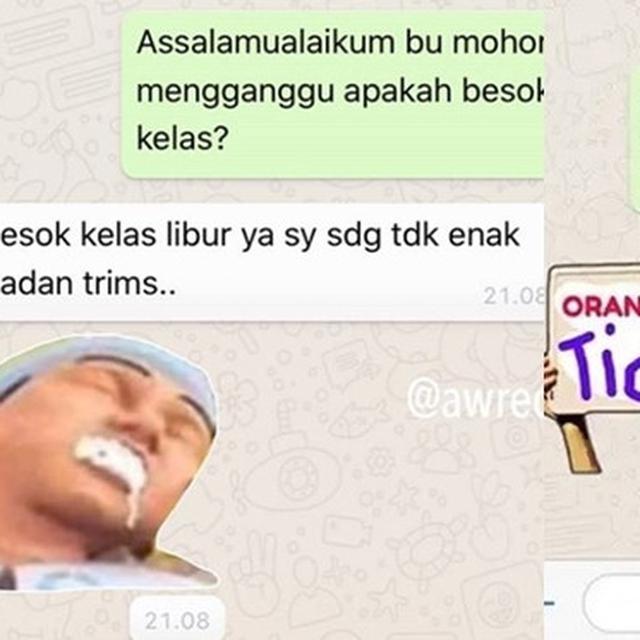 6 Chat Dosen Iseng Kirim Stiker Wa Ke Mahasiswa Ini Kocak Hot Liputan6 Com