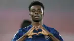 Bukayo Saka merupakan pemain Arsenal yang saat ini memiliki nilai banderol sebesar 65 juta euro. Dirinya tercatat mengalami kenaikan dari awal tahun 2021 sebanyak 40 juta euro. (Foto: AFP/Pool/Frank Augstein)