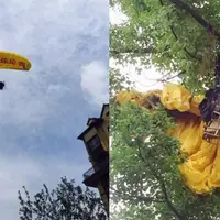 Maksud hati bikin kekasih terkesima dan menerima lamarannya, eh malah nyangkut di pohon, ditolak pula. (Foto: shanghaiist.com)