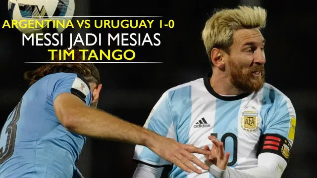 Video highlights kualifikasi Piala Dunia 2018 Zona CONMEBOL antara Argentina vs Uruguay. Lionel Messi mencetak gol kemenangan bagi Argentina