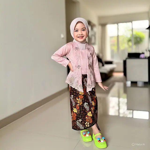 Model Baju Atasan dan Bawahan Rok Batik Anak/via Meta AI
