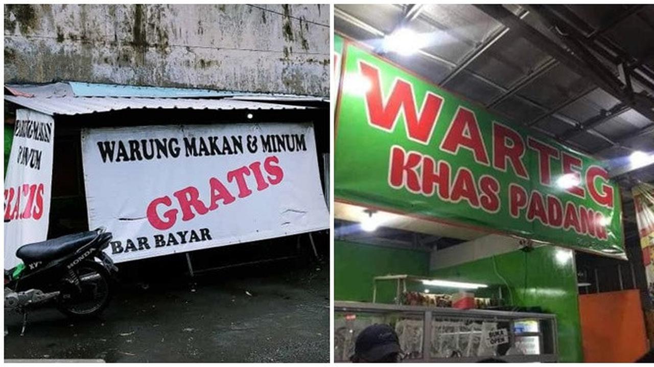 6 Tulisan Nyeleneh di Spanduk Warung Nasi Ini Bikin Pembeli Tepuk Jidat