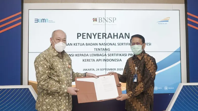 Lembaga Sertifikasi Profesi (LSP) PT Kereta Api Indonesia (Persero) resmi dapatkan lisensi dari Badan Nasional Sertifikasi Profesi (BNSP)