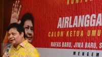 Airlangga Hartarto memberikan keterangan saat deklarasi pencalonan sebagai calon Ketua Umum Partai Golkar di Jakarta, Selasa (1/3/2016). Airlangga mengusung tujuh misi yang dinamakan Eka Sapta Dalam Eka Trio. (Liputan6.com/Helmi Fithriansyah)