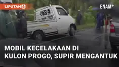 Mobil pikap K 9150 FS ringsek akibat kecelakaan di Jalan Wates-Purworejo, Kulon Progo. Sopir truk terjepit kabin, dievakuasi Basarnas dan PMI ke RSUD Wates setelah 1 jam