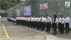 Sejumlah narapidana di Rutan Depok dikukuhkan jadi Pasukan Merah Putih.