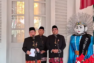 Gubernur DKI Jakarta Pramono Anung bersama Wakil Gubernur DKI Jakarta Rano Karno di Balai Kota DKI Jakarta, Senin (17/8/2026). (Foto: Liputan6.com/Winda Nelfira).