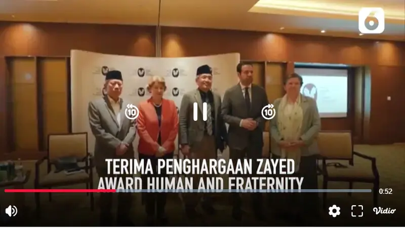 NU dan Muhammadiyah Terima Penghargaan Zayed Award for Human Fraternity