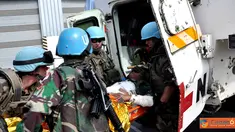 Citizen6, Lebanon:  Latihan dalam rangka menguji penetapan SOP pelaksanaan evakuasi korban anggota UNIFIL (United Nations Interim Force In Lebanon) yang dilaksanakan di Compound Perancis, Minggu (21/10). (Pengirim: Badarudin Bakri)