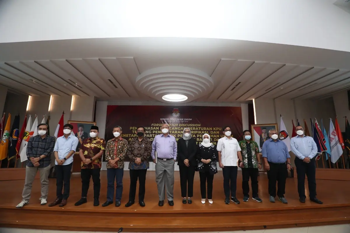 Komisi Pemilihan Umum (KPU) menggelar FGD di ruang rapat utama, Rabu (16/3/2022).